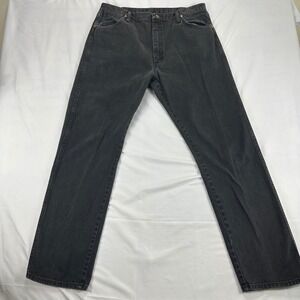 Wrangler Men's Black Denim Jeans Made in USA Straight Leg Vintage 34x32